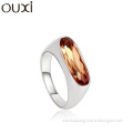 OUXI Women Jewelry Wholesale New Design Ladies Crystal Silver Finger Ring